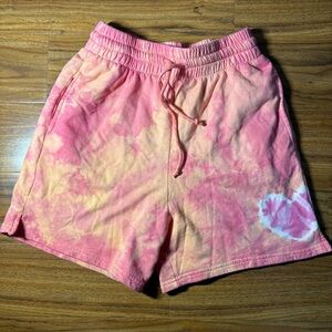 Frankies Bikinis Tie Dye Lounge Shorts Women’s M Pink Orange Cotton Terry USA